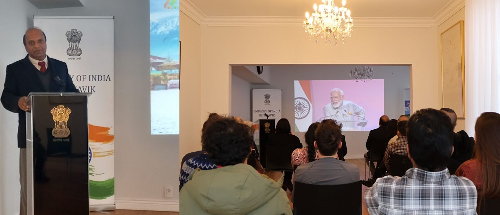 Glimpses from PM @narendramodi's launch of #ChaloIndia-Global Diaspora Campaign - Ambassador B Shyam invited the Diaspora members and Friends of India in Iceland to become an Incredible India Ambassador and spread the love for our country.